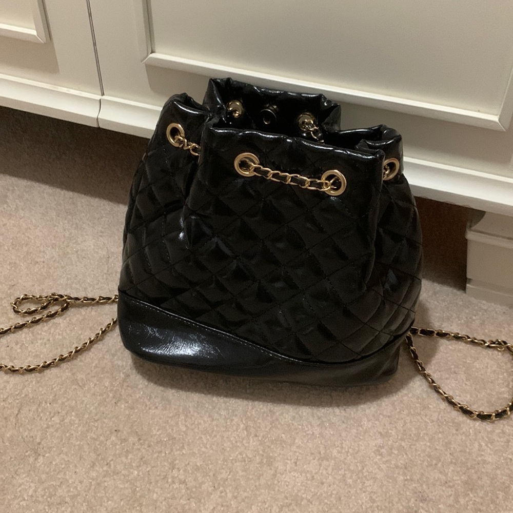 Quilted Drawstring Small Backpack - image 1